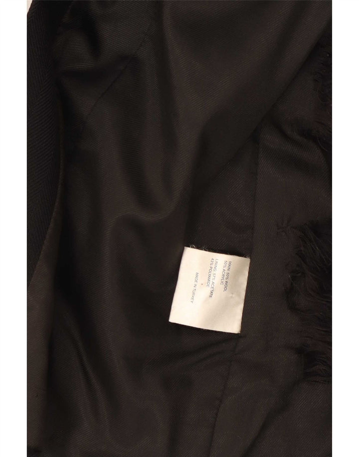 Karen Millen Damen Mantel UK 8 Small Schwarze Wolle