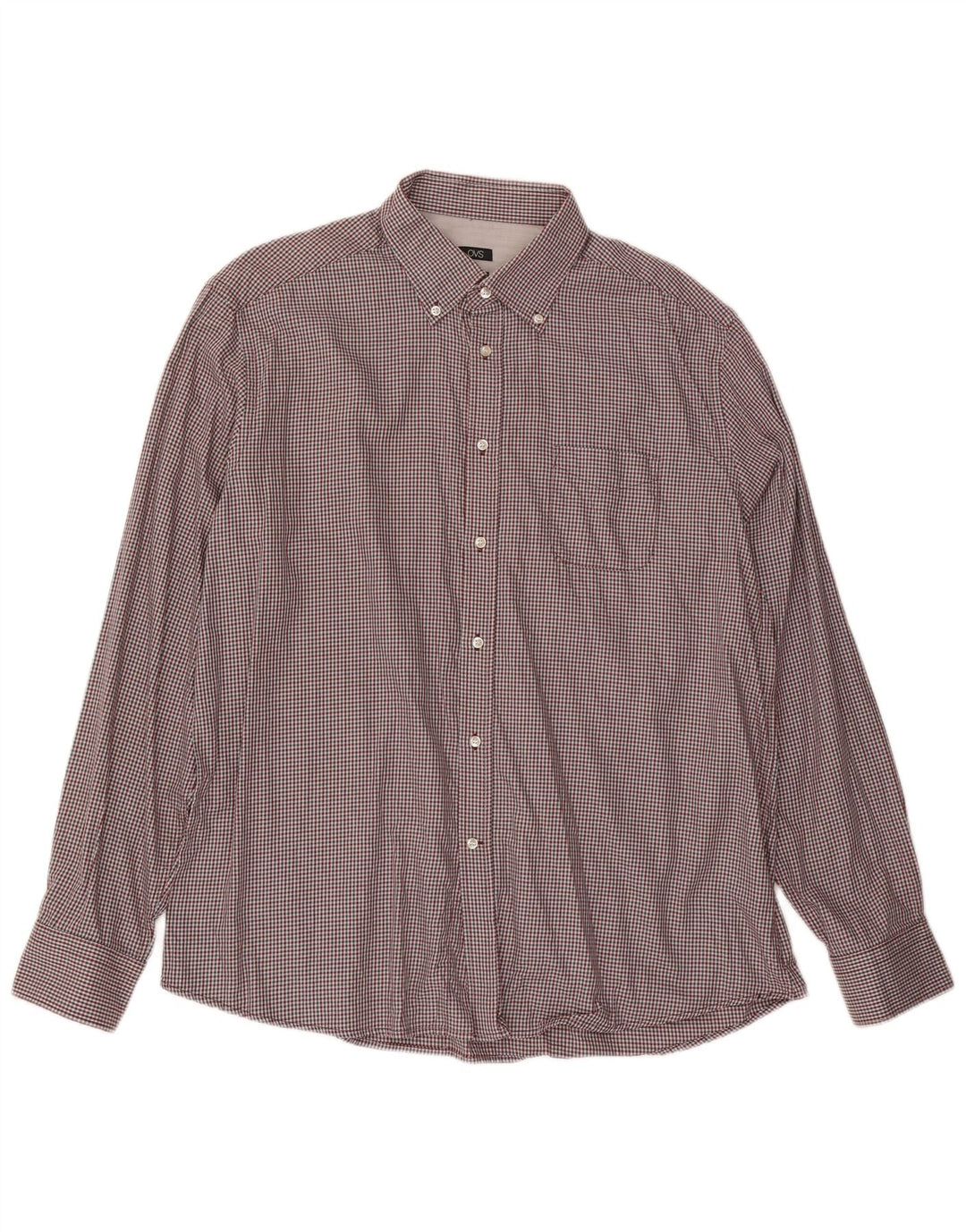 OVS Herre Regular Fit skjorte str. 45 17 3/4 XL Flerfarvet Gingham Cotton