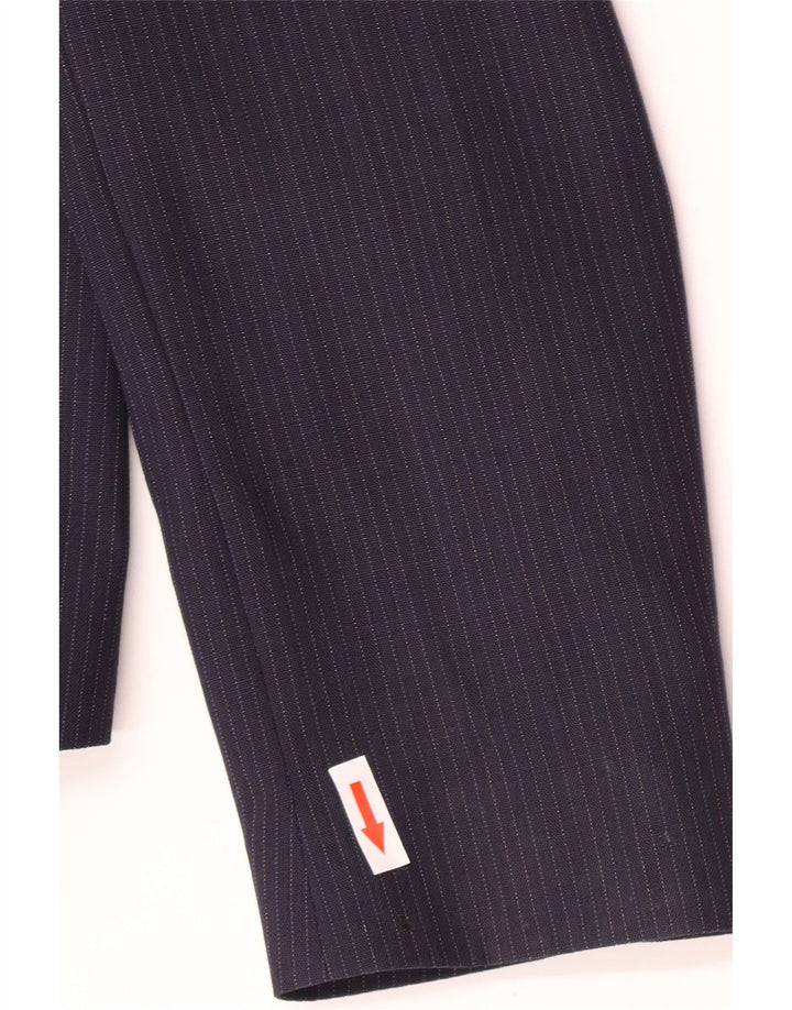 Jachetă vintage pentru femei cu 1 nasture IT 46, mare, bleumarin, cu dungi