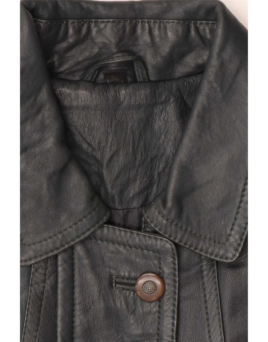Palton din piele vintage pentru femei EU 38 gri mediu