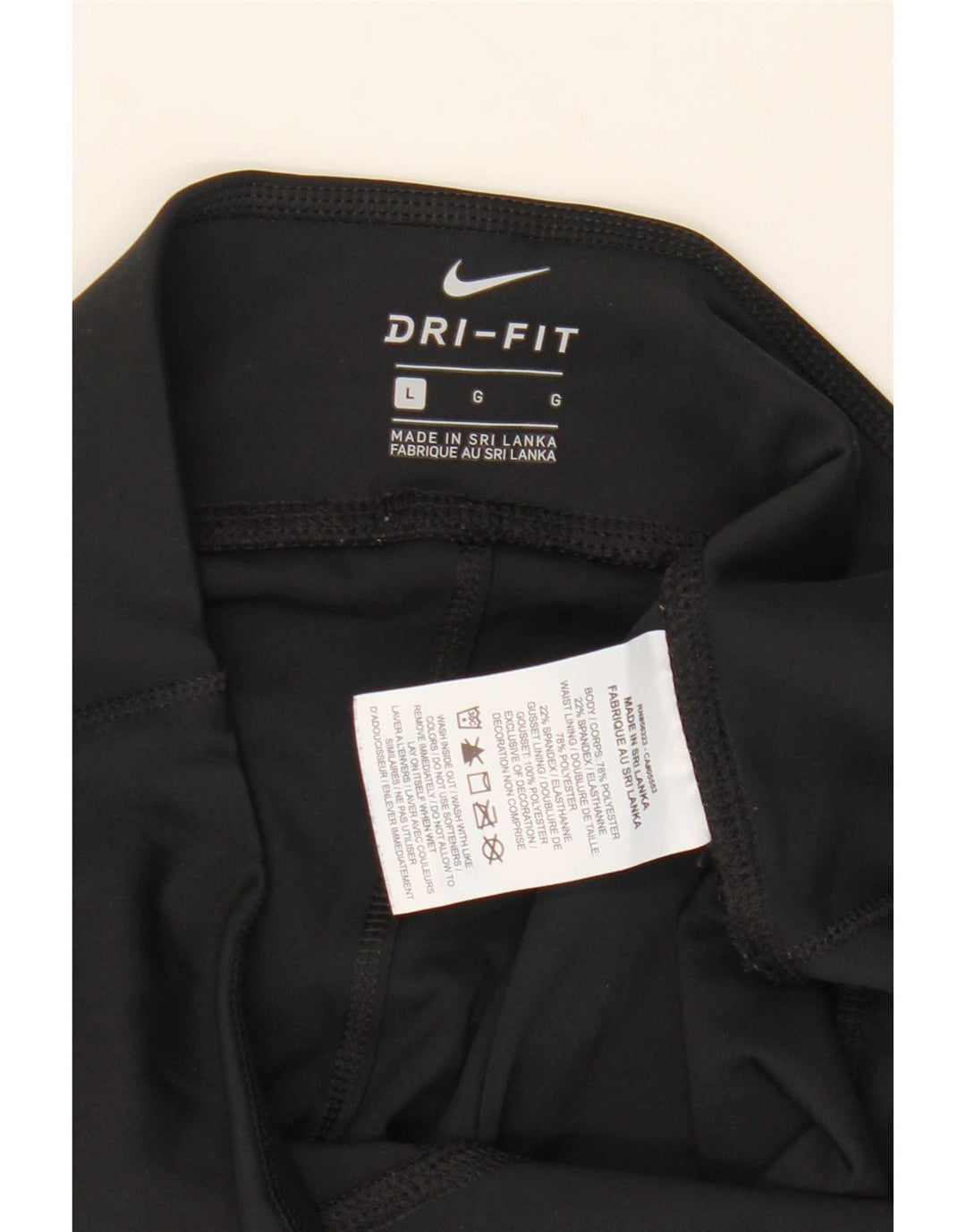 Nike Damen Dri Fit Capri Leggings UK 16 Large Schwarz Polyester