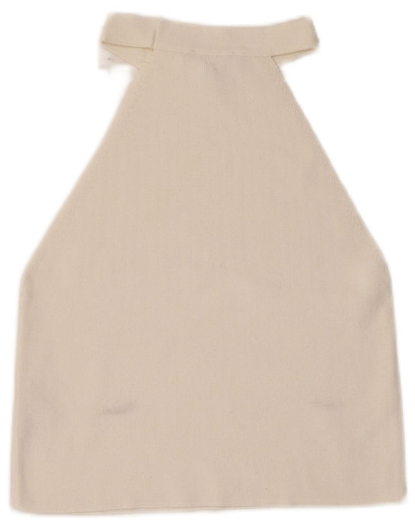 Topshop Womens Crop Halter Top UK 8 Small White Viscose