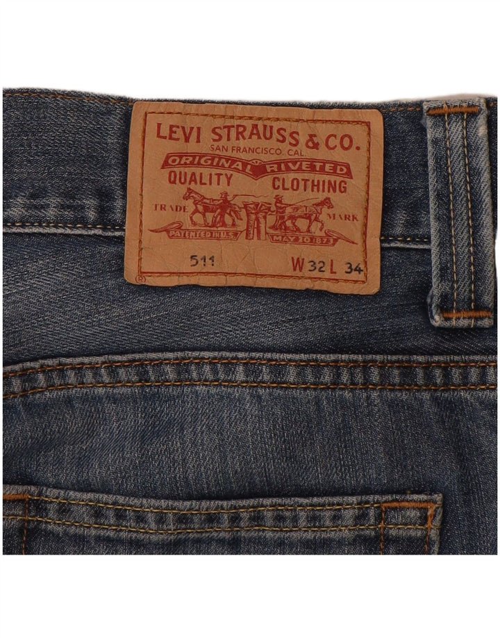 Pantaloni scurți 511 Slim Denim LEVI'S pentru bărbați W32, bumbac albastru mediu