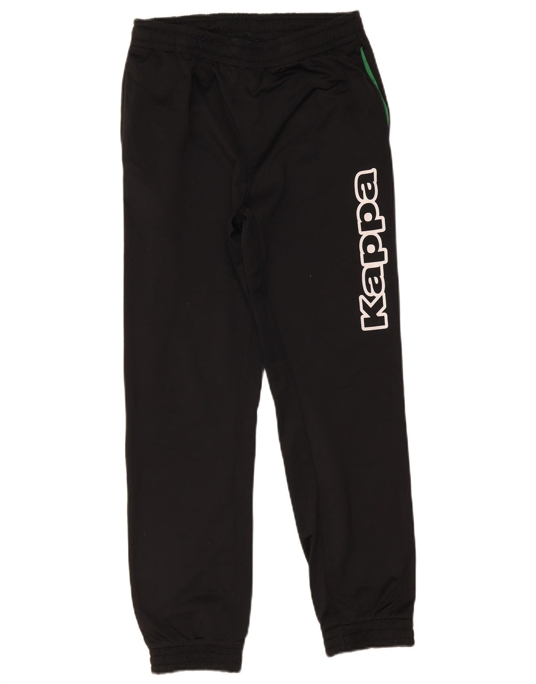 Kappa Boys Graphic Tracksuit Trousers Joggers 13-14 Years Black Polyester