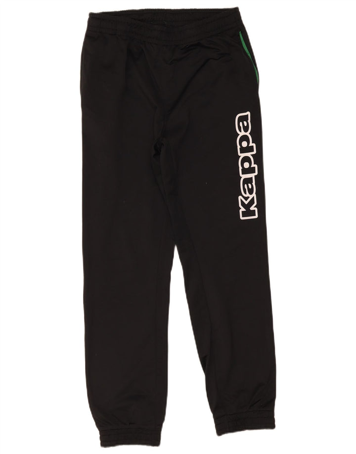 Kappa Boys Graphic Tracksuit Trousers Joggers 13-14 Years Black Polyester