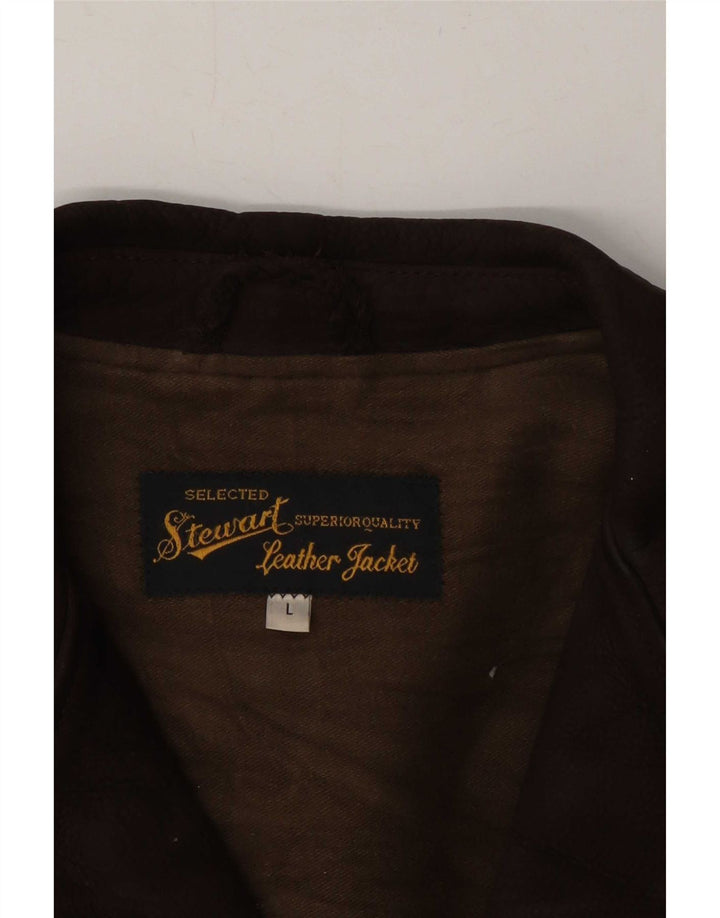 Stewart Chaqueta de cuero para hombre UK 40 Large Brown