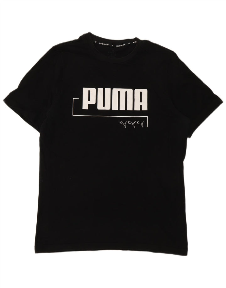 T-shirt grafica da uomo PUMA Top in cotone nero medio