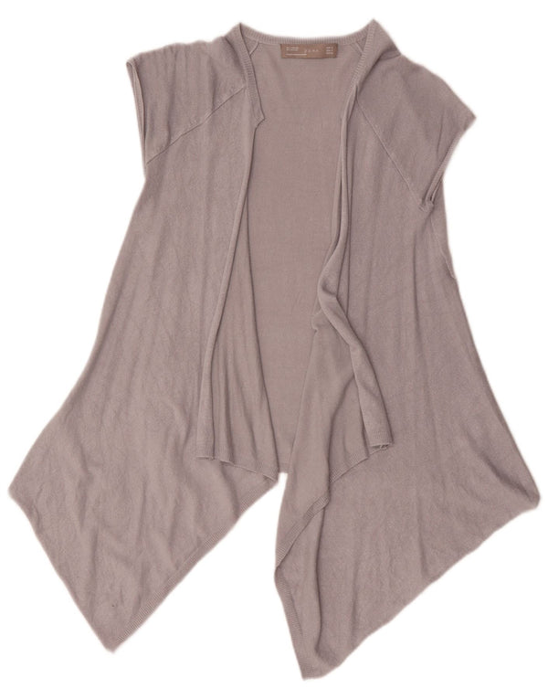 Zara Womens Asymétrique Ouvert Cardigan Top UK 10 Petit Gris