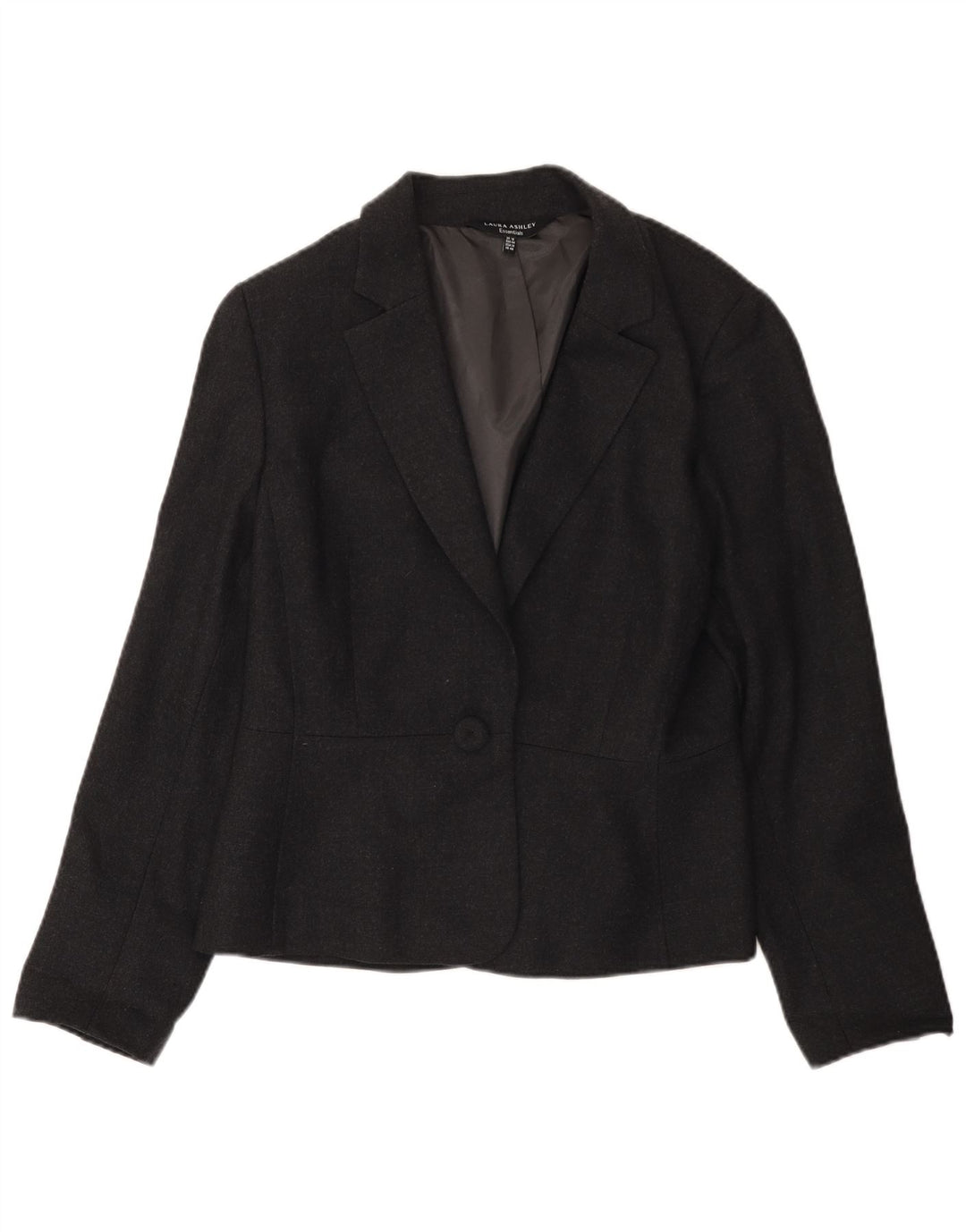 Laura Ashley Womens 1 Button Blazer Jacket UK 18 XL Grey Wool