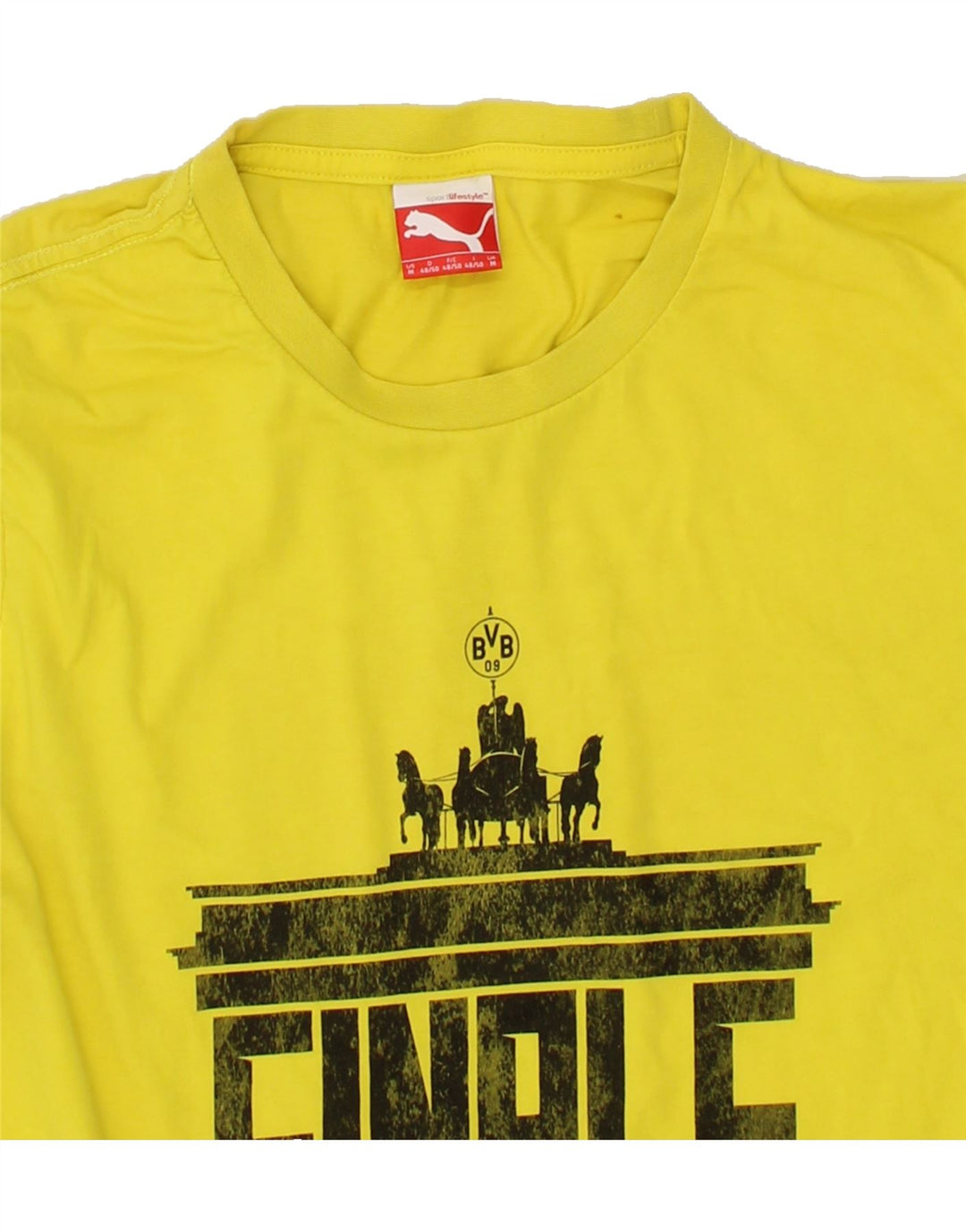PUMA Mens Graphic T-Shirt Top Medium Yellow Cotton Vintage Puma and Second-Hand Puma from Messina Hembry 