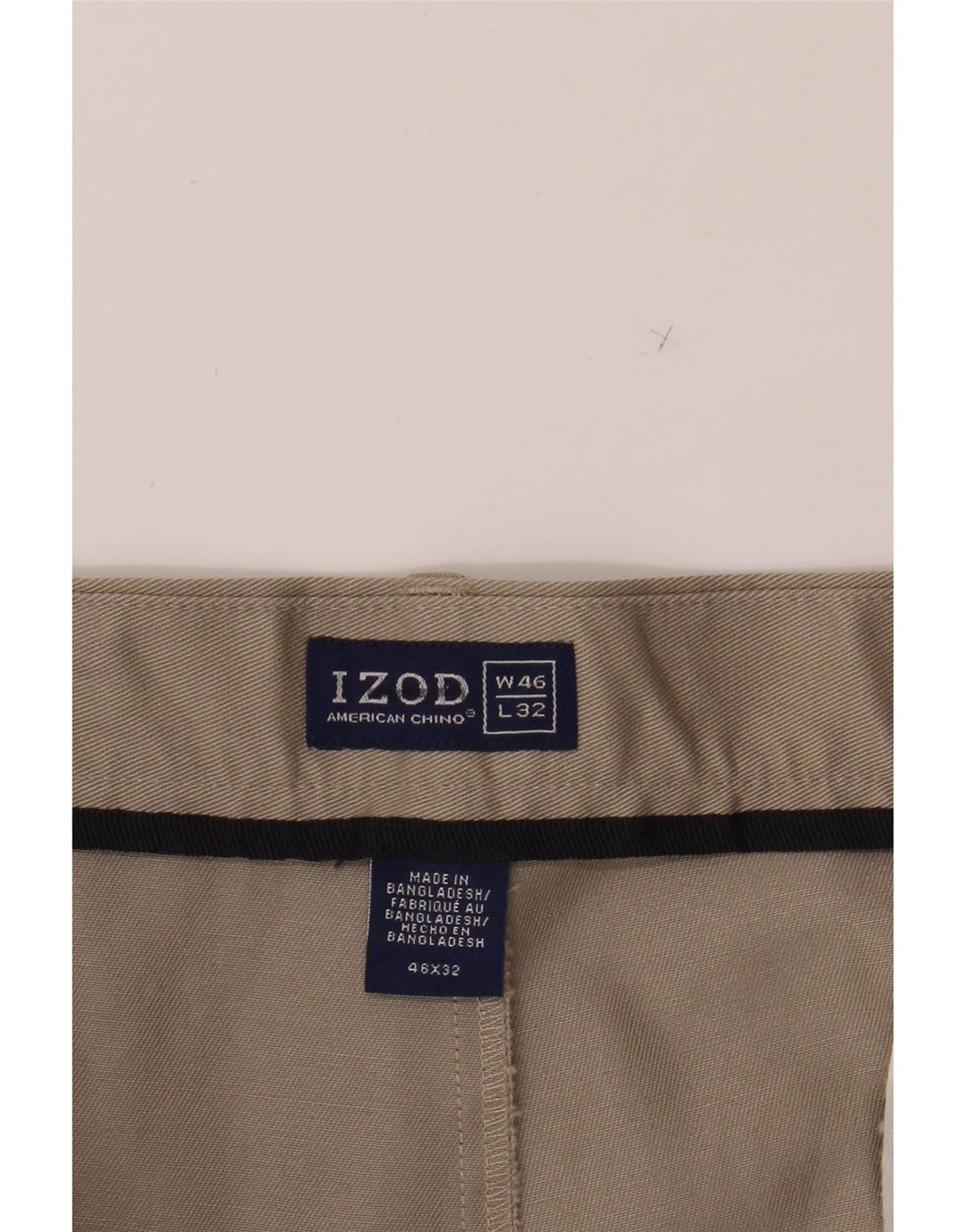 IZOD Mens Straight Chino Trousers W46 L32 Beige Cotton Vintage Izod and Second-Hand Izod from Messina Hembry 