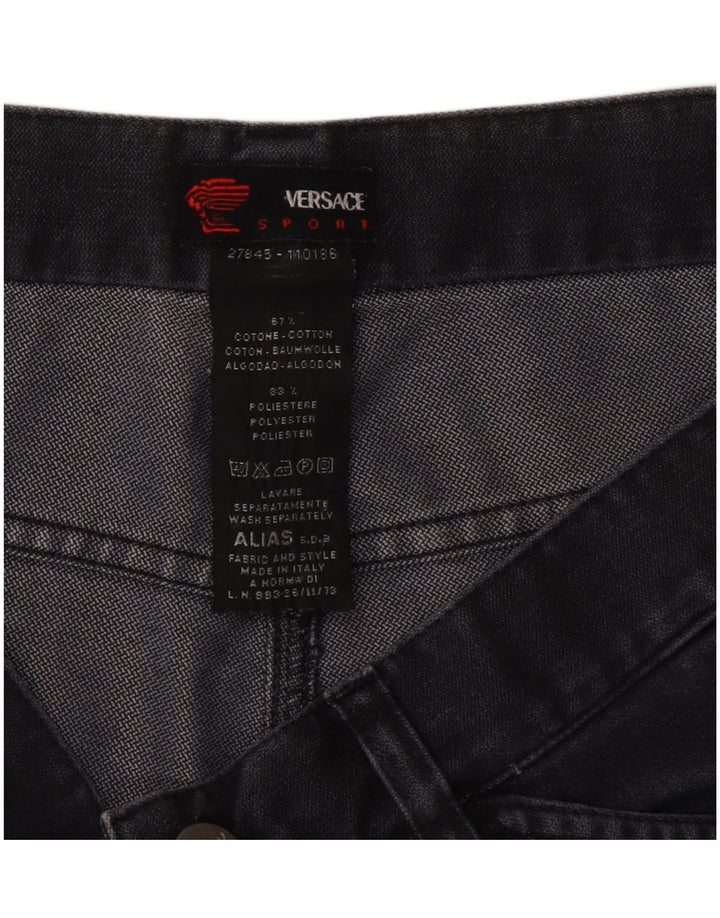 Versace Mens Straight Jeans W34 L34 Grey Cotton