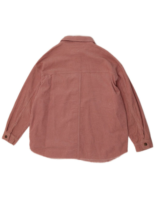 Zara Mujer Camisa De Pana Extragrande UK 44 Algodón Rosa Medio
