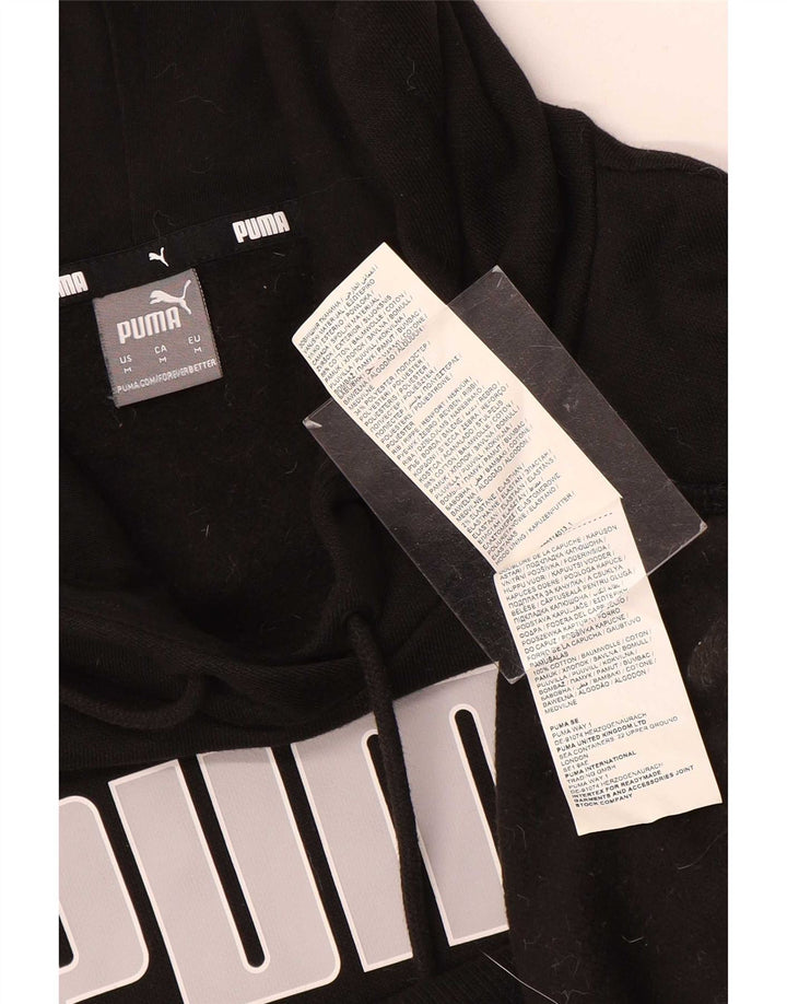 Puma Womens Graphic Hoodie Jumper UK 14 Medium Black