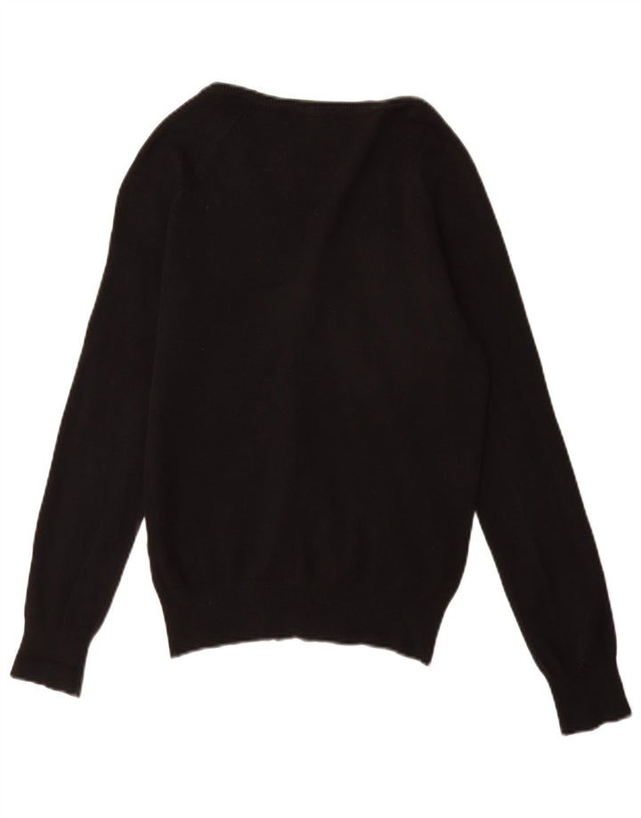 Zara Womens Cardigan Sweater UK 12 Medium Black Cotton
