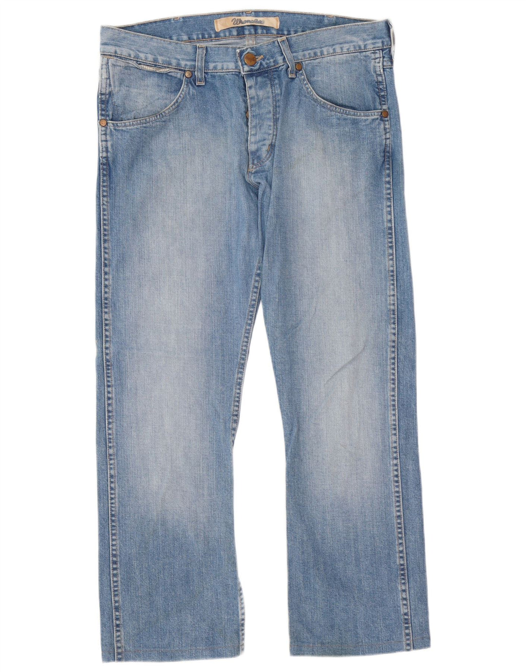 Wrangler Mens Ace Straight Jeans W33 L29 Blue Cotton
