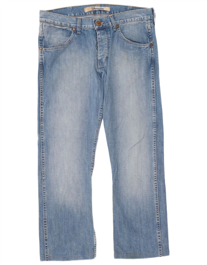 Wrangler Mens Ace Straight Jeans W33 L29 Blue Cotton