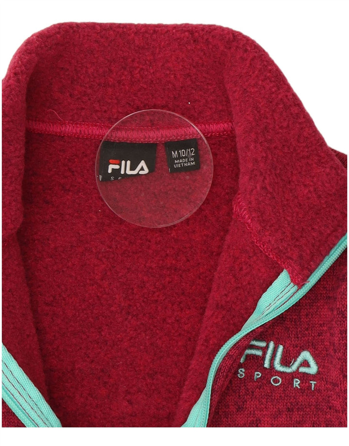 FILA Girls Tracksuit Top Jacket 10-11 Years Medium  Pink Flecked Polyester