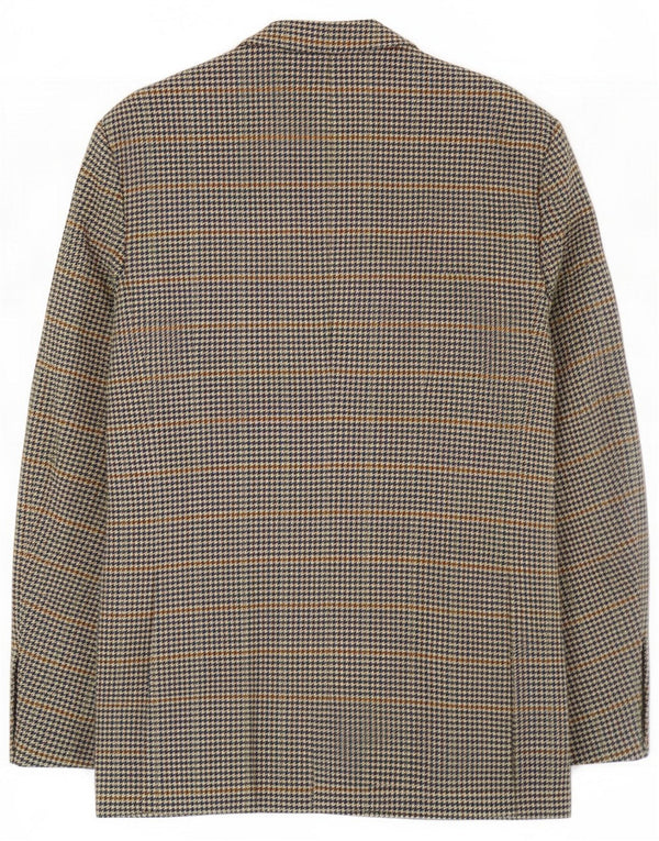 Burberrys Veste blazer à 1 bouton pour homme IT 50 Large laine pied-de-poule bleue