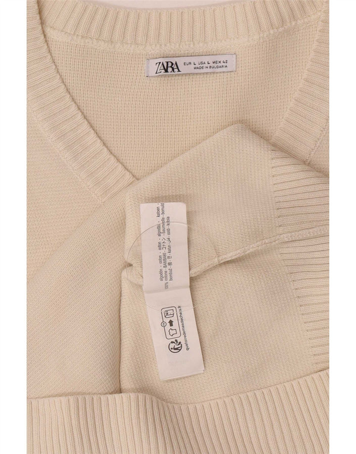 Zara Herrevest Tank Top Large Off White Bomuld