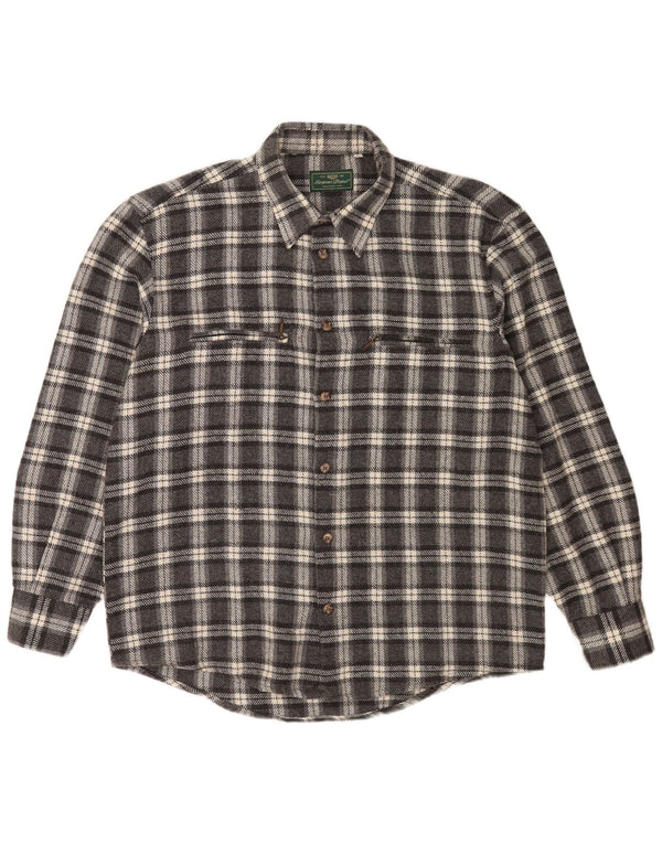 European Project Chemise en flanelle pour hommes, grand carreaux gris, acrylique