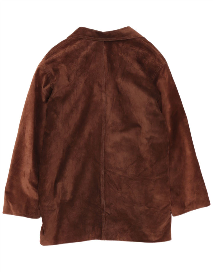 Vintage Womens Oversized Suede Jacket EU 40 Medium Brown Leather