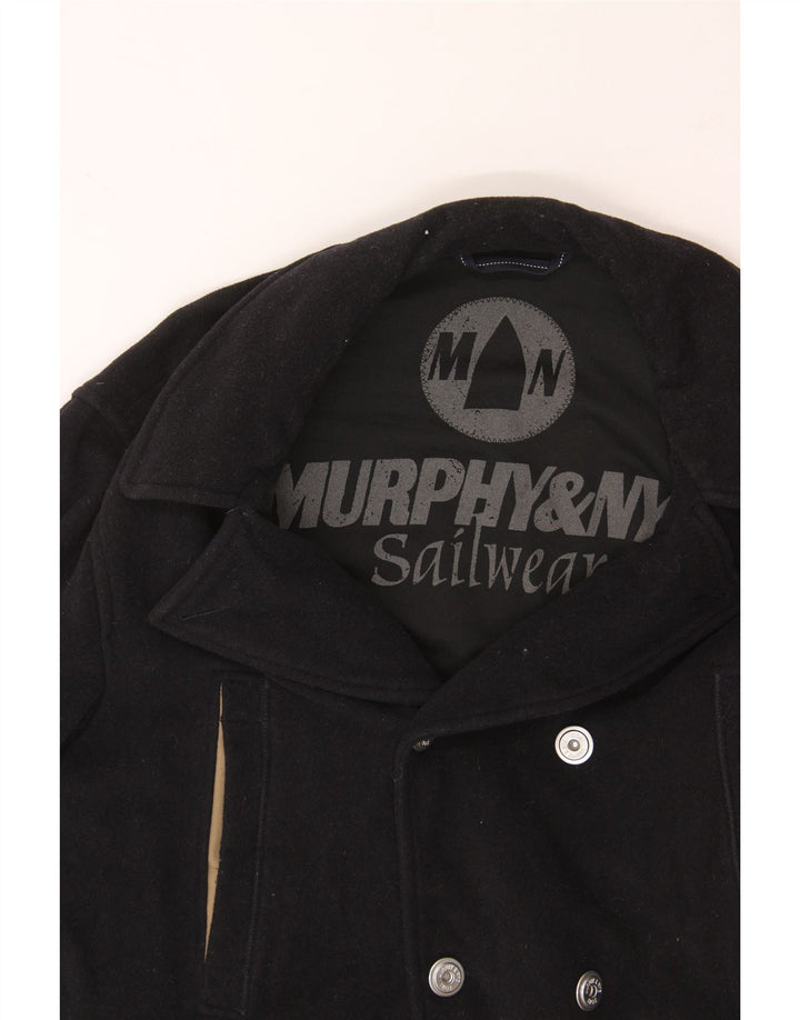 MURPHY & NYE Womens Double Breasted Coat UK 18 XL Black Polyester Vintage Murphy & Nye and Second-Hand Murphy & Nye from Messina Hembry 