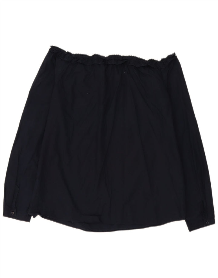 Max & Co. Top da donna a maniche lunghe con spalle scoperte UK 16 Large Blu Navy