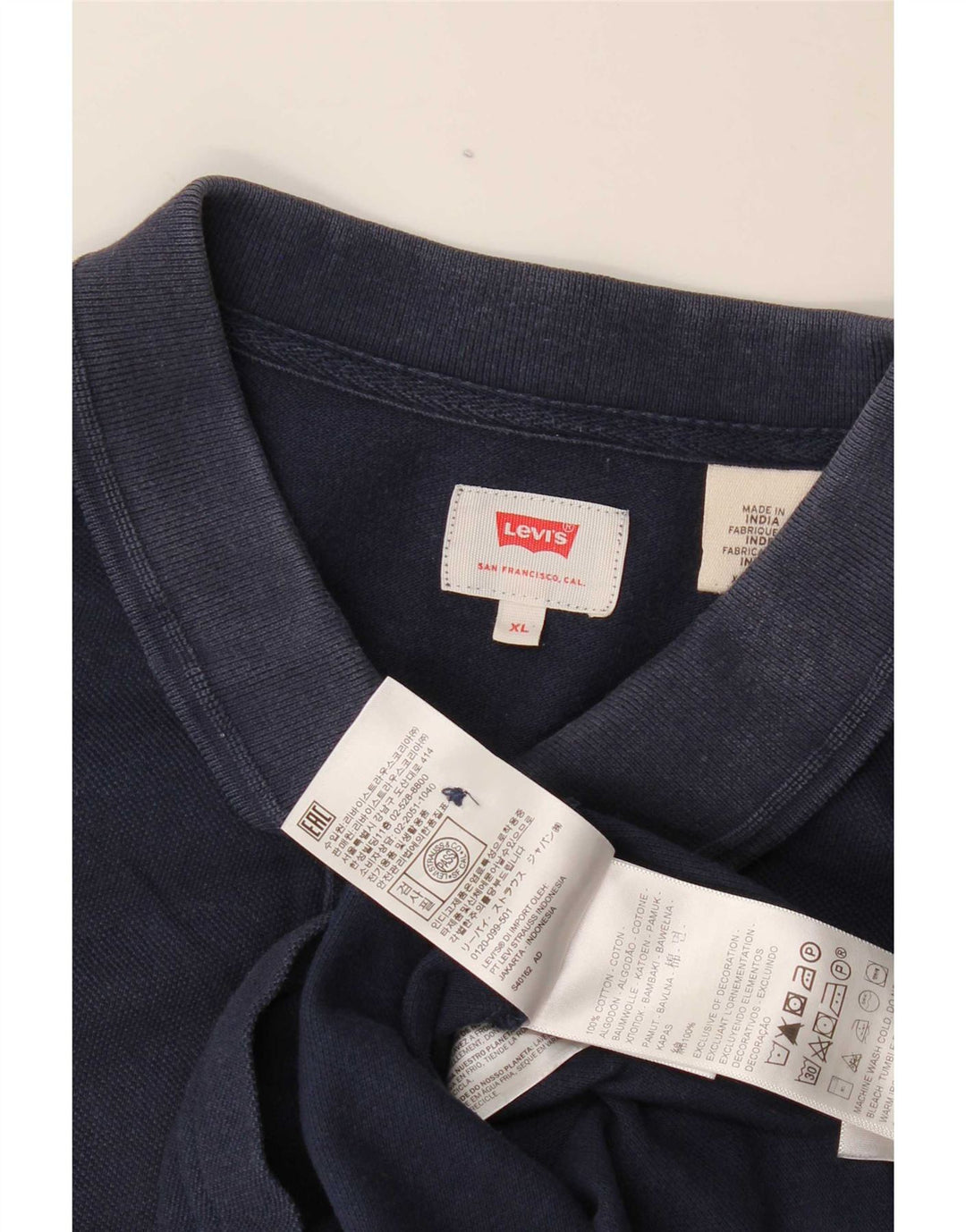 Levi's Mens Polo Shirt XL Navy Blue Cotton