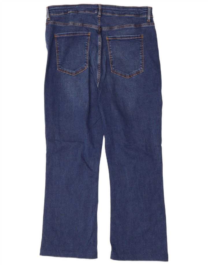 Marks & Spencer Womens Crop Slim Flared Jeans UK 16 Large W32 L25 Blue