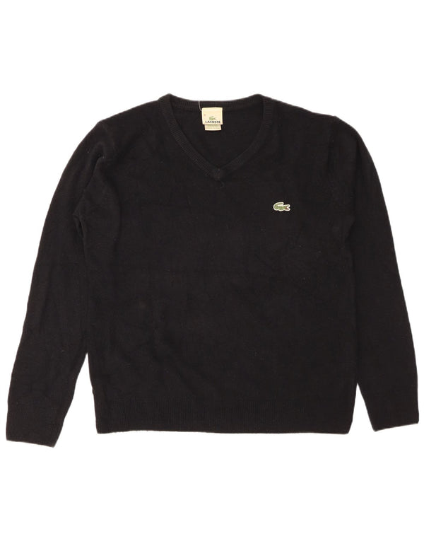 Lacoste Herre V-hals sweater Str. 8 3XL Sort Bomuld