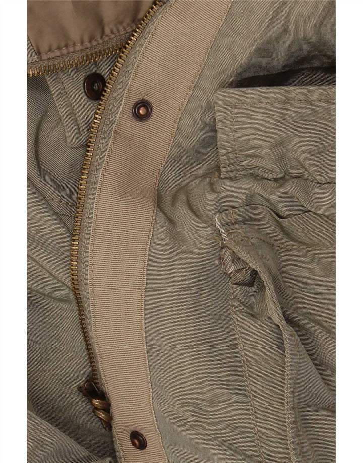 Marella Womens Hooded Oversized Padded Coat UK 8 Small Khaki Polyamide