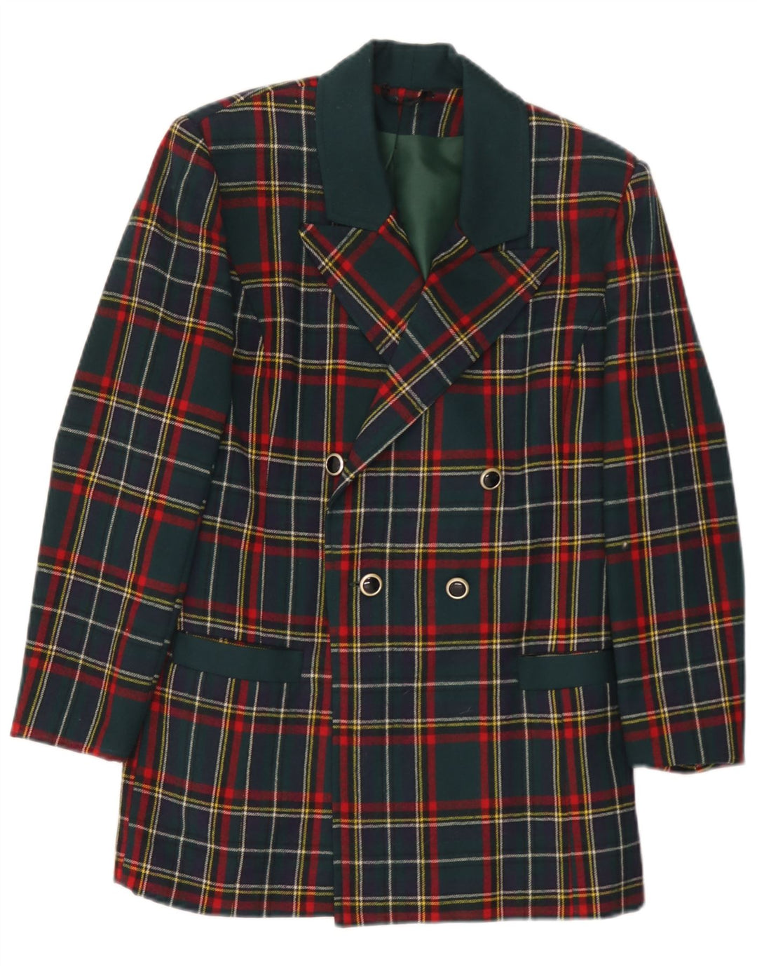Vintage Damen Blazer Jacke UK 10 Kleiner mehrfarbiger Karo