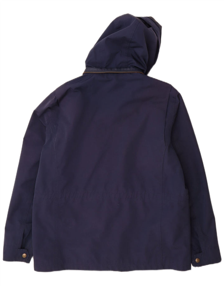 Fat Face Mens Hooded Utility Jacket UK 40 Large Navy Blue Polyester