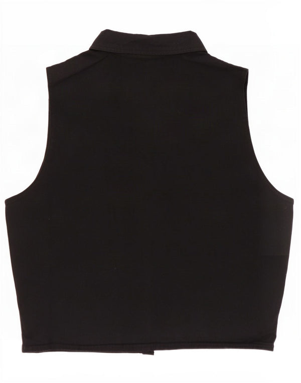 NUOVO LOOK Gilet in denim da donna UK 14 cotone nero medio