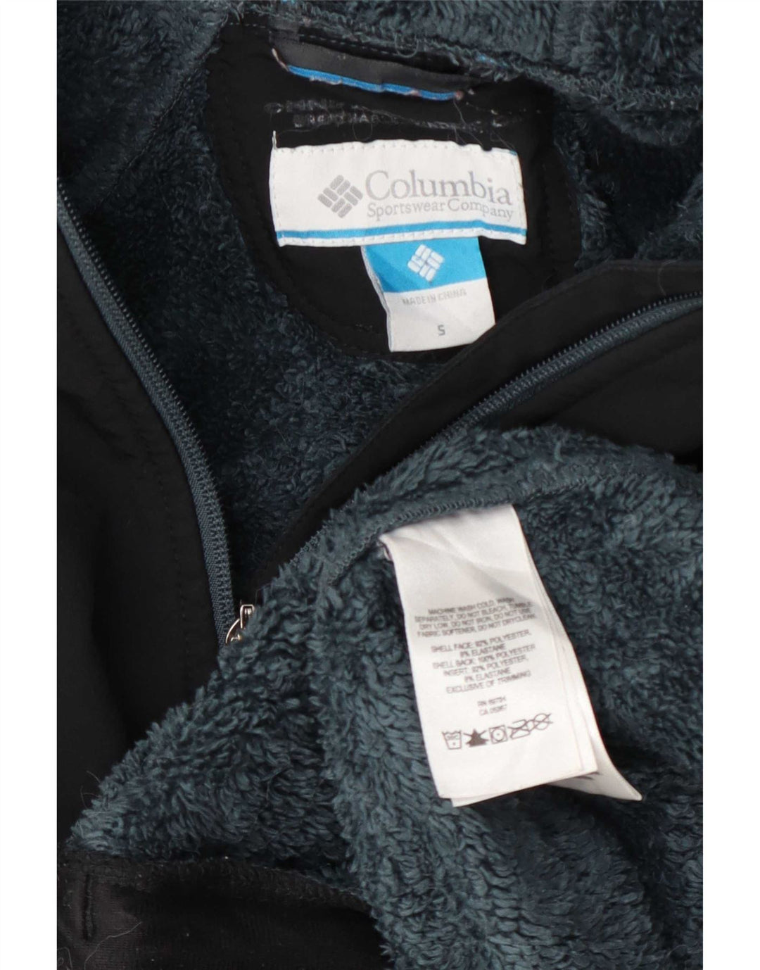 Columbia herre hætte vindjakke UK 36 Small Navy Blue Polyester