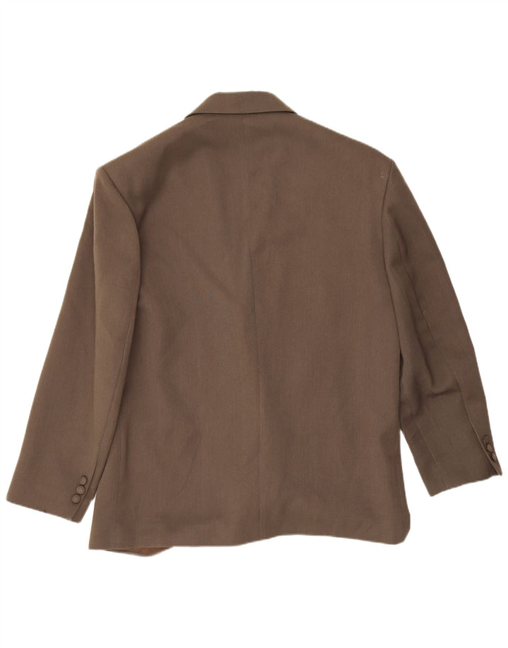 Giacca blazer doppiopetto vintage da uomo IT 52 XL poliestere marrone