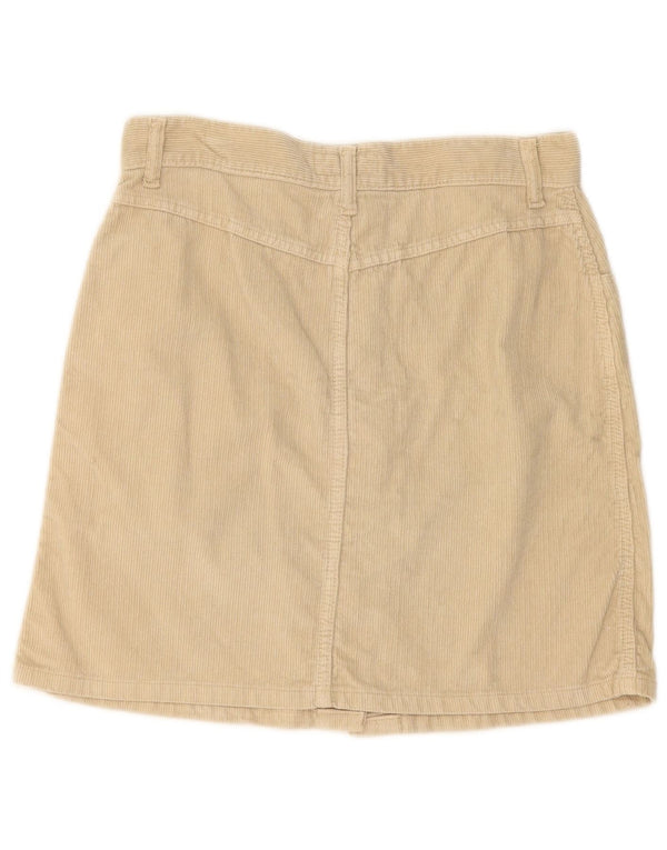 CLARK Womens Corduroy Nederdel IT 46 Large W32 Beige Bomuld
