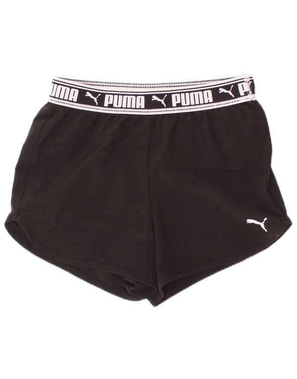Shorts esportivos gráficos Puma para meninas 9-10 anos preto poliéster