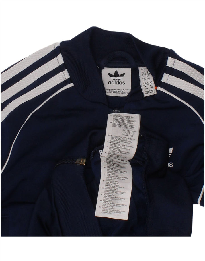 Adidas Drenge Træningsdragt Topjakke 4-5 År Marineblå Polyester