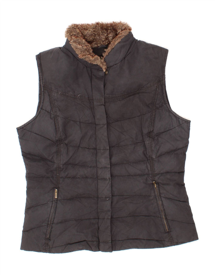 EDDIE BAUER Womens Padded Gilet UK 14 Medium Black Polyester Vintage Eddie Bauer and Second-Hand Eddie Bauer from Messina Hembry 