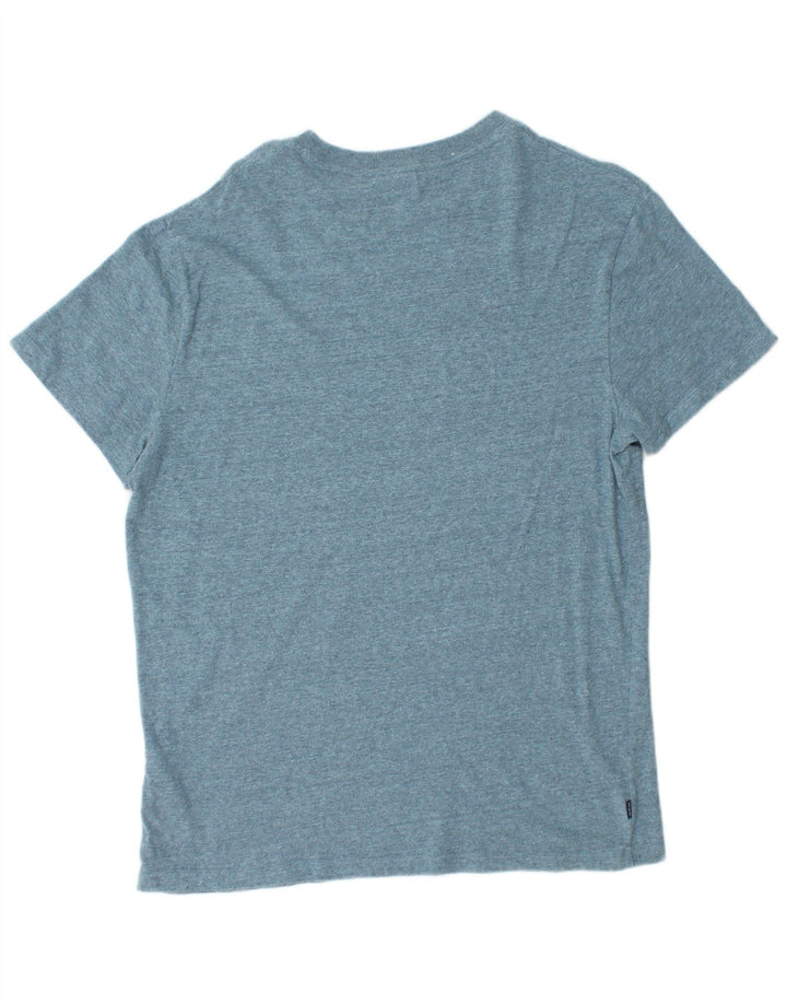 Superdry Mens T-Shirt Top Large Blue Flecked Cotton