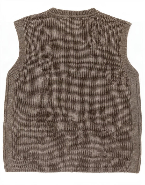 Maglione cardigan senza maniche da donna Marks & Spencer UK 10 piccolo grigio