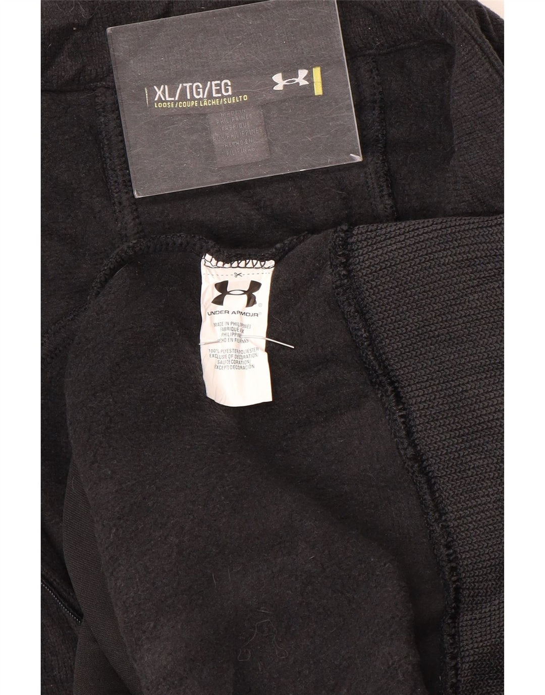 Felpa da uomo Under Armour con zip e collo maglione XL grigio poliestere