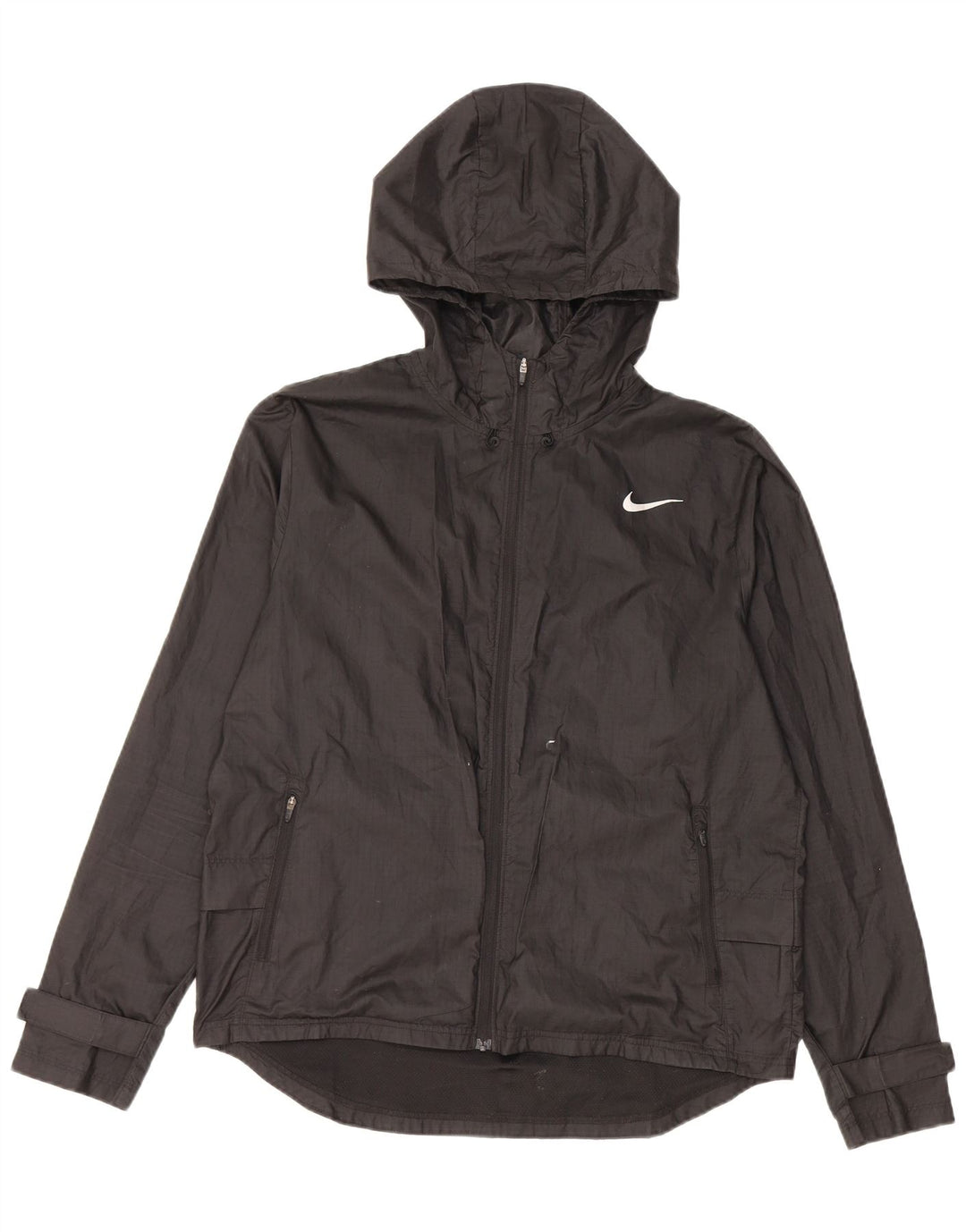 Giacca antipioggia con cappuccio da donna Nike UK 14 medio nero poliestere