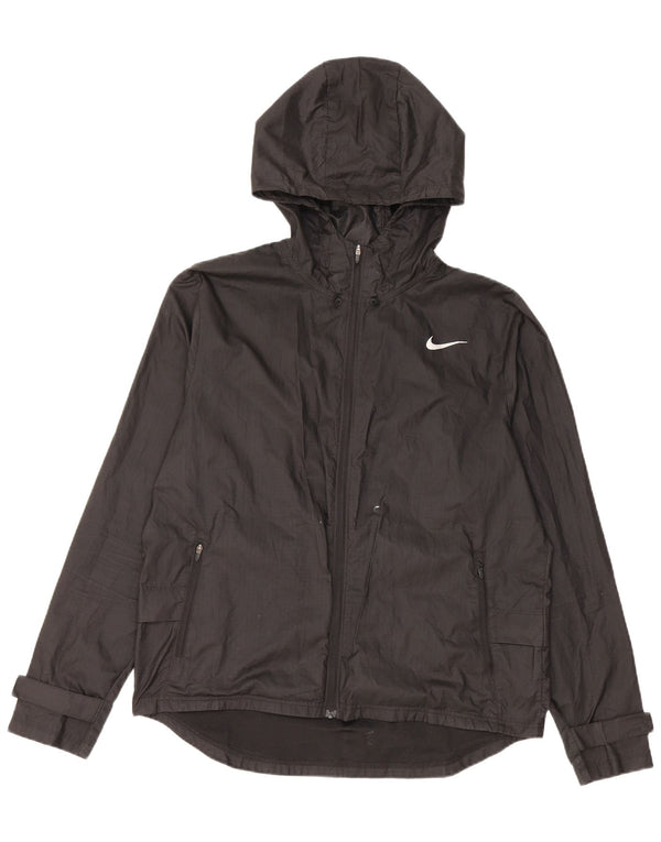 Nike Veste de pluie à capuche pour femme UK 14 Medium Noir Polyester