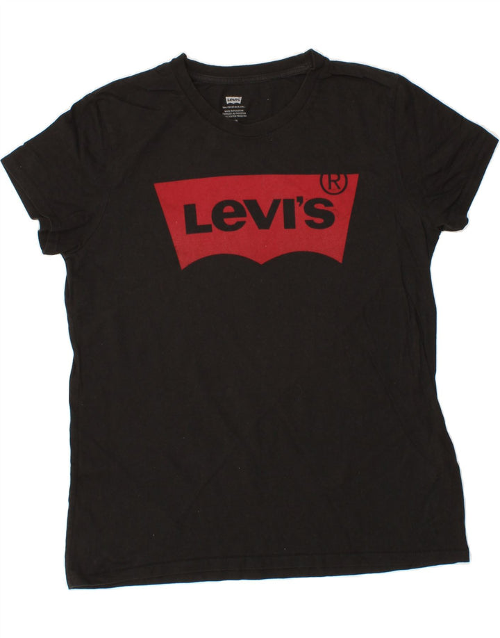 LEVI'S Mens Graphic T-Shirt Top Large Black Cotton Vintage Levi's and Second-Hand Levi's from Messina Hembry 