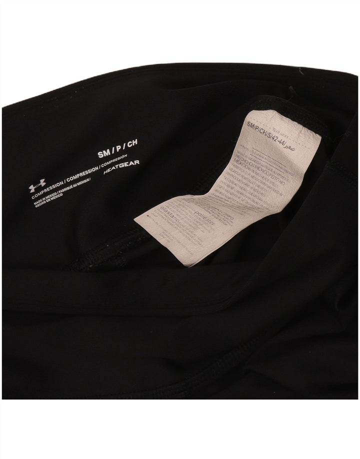 Under Armour Womens Heat Gear Leggings UK 10 Small  Black Polyester