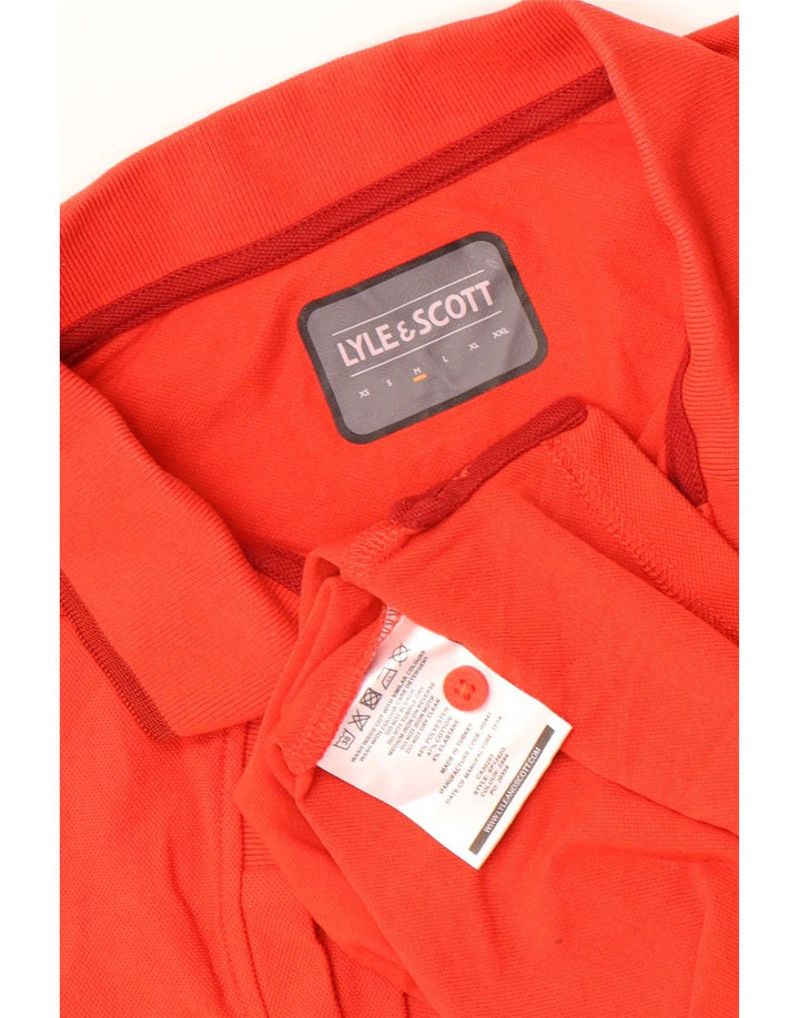 Polo grafica da uomo Lyle & Scott in poliestere rosso medio