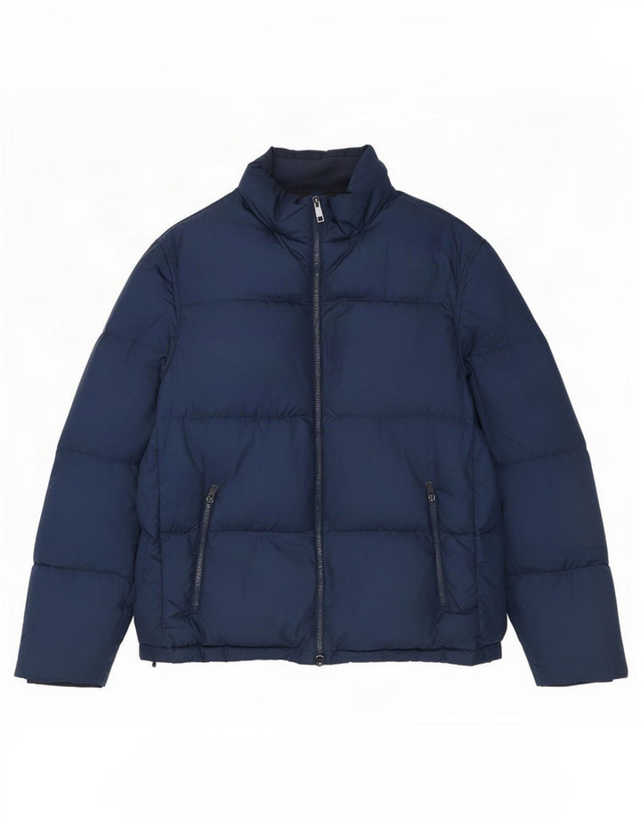 Massimo Dutti Herren Wattierte Jacke UK 42 XL Marineblau Polyester